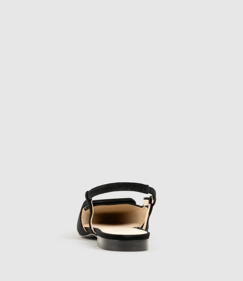 DESLING Flat Slingback with Ornament in Black Suede - Image 3