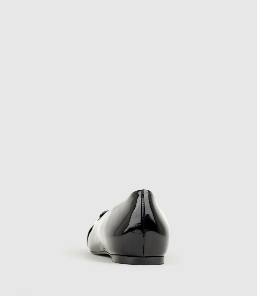 DESTRAFLAT Pointed Ballet with Buckle in Black Patent - Image 4