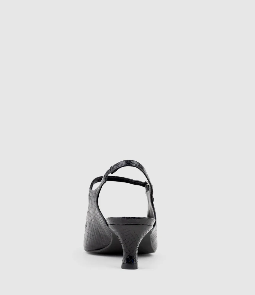 DEVINA60 Mary Jane Slingback Pump in Black Reptile - Image 4