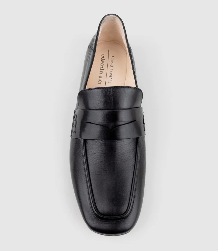 FINLAY Moccasin with Collapsible Back in Black Calf - Image 5