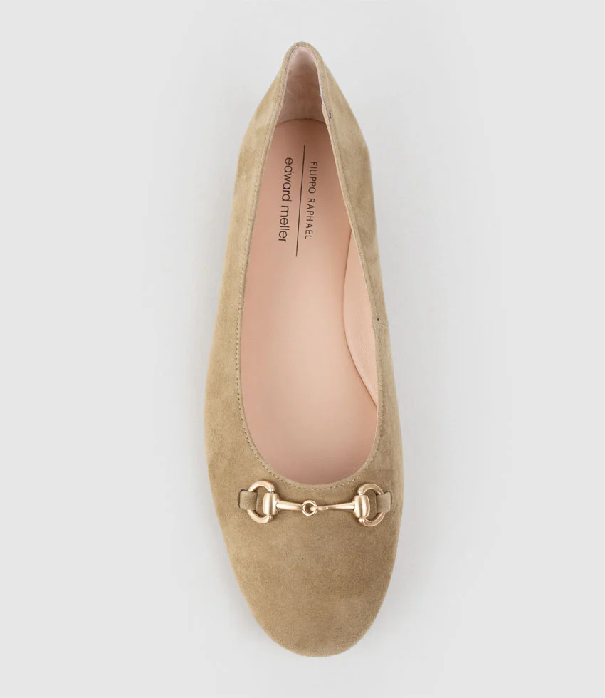 FRIA Ballet with Hardware in Cashew Suede - Image 4
