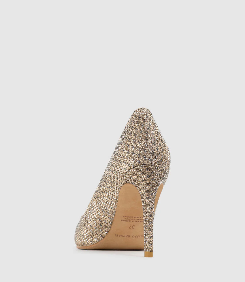 GAGA 100mm Pointed Toe Pump in Copper Metallic Fabric - Image 4