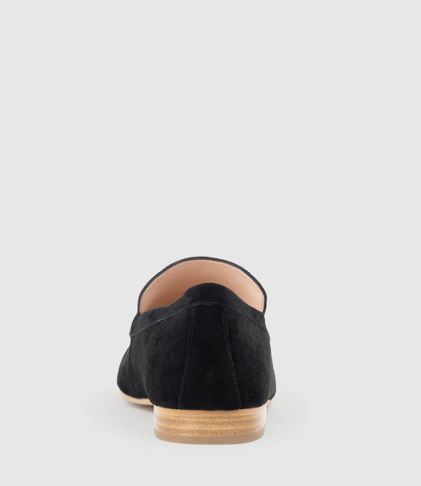 GARNET Moccasin with Bar Trim in Black Suede - Image 3
