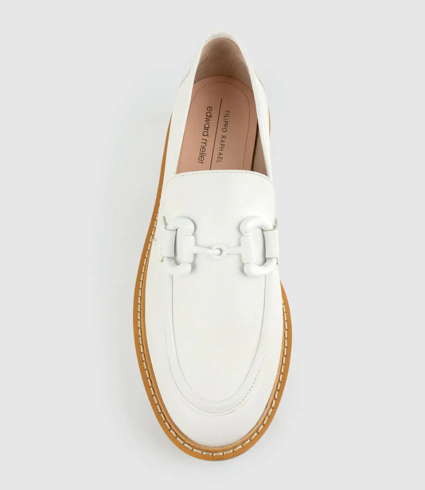 GIDEON Moccasin on Chunky Sole in Offwhite - Image 5