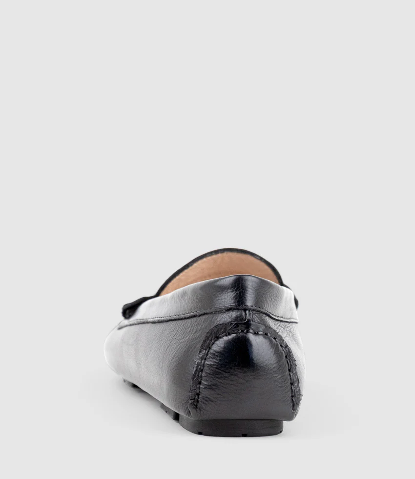 GRACEY Driving Moccasin in Black Calf - Image 4