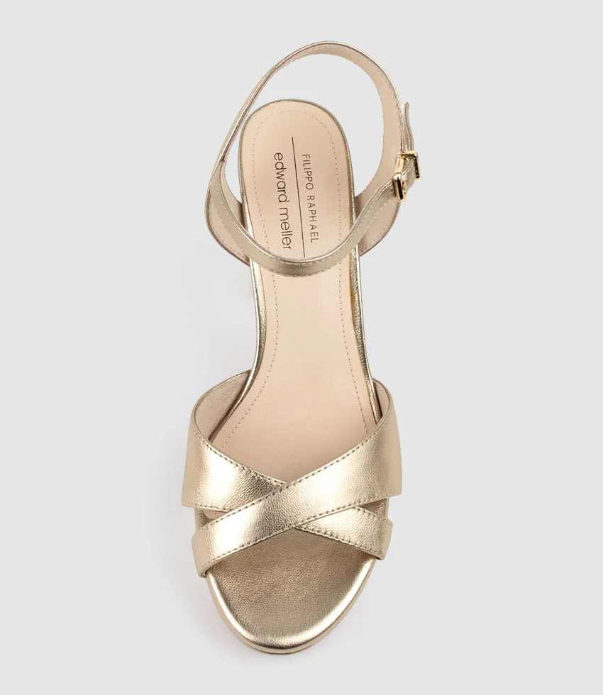 RENATA100 Crossover Platform Sandal in Rosegold - Image 5