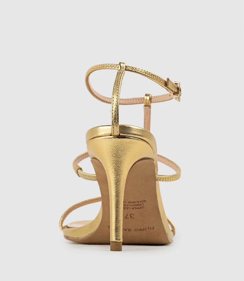 SONATA80 Fine Strap Sandal in Aged Gold - Image 4