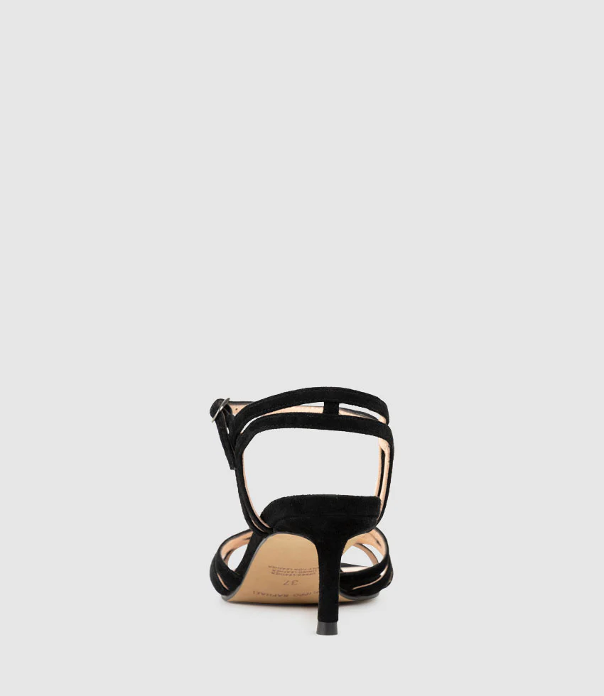 SORYN55 Lattice Front Sandal in Black Suede - Image 4