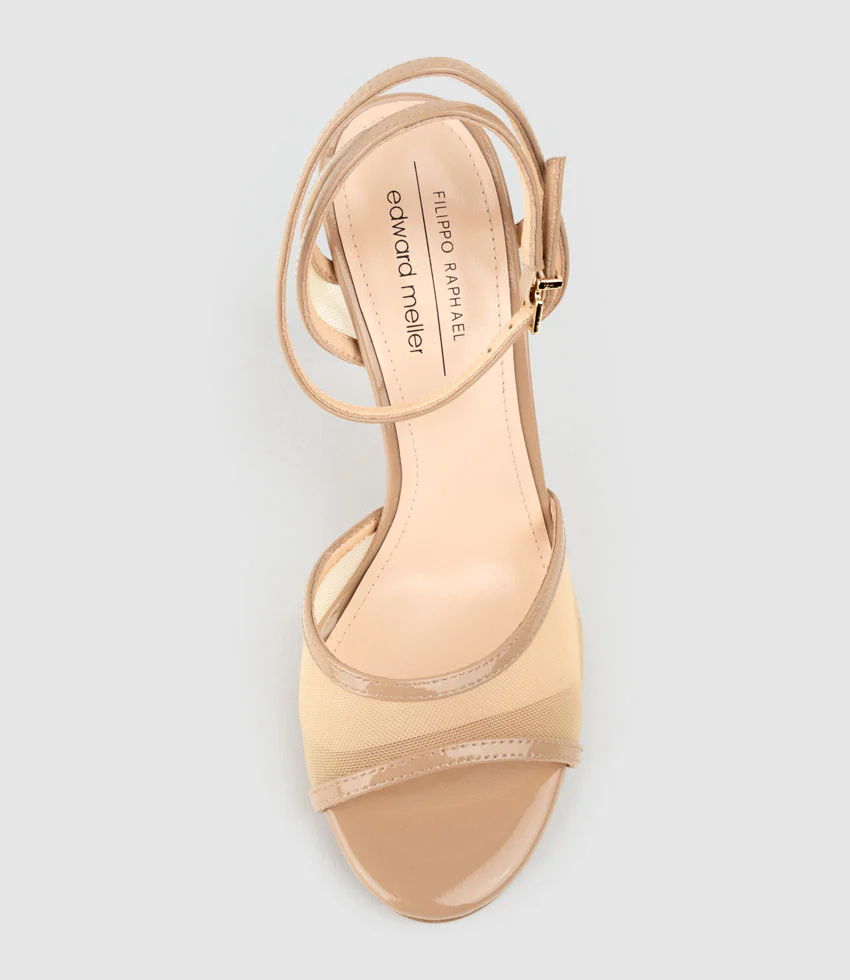 WISH100 Mesh Sandal in Nude Patent - Image 7